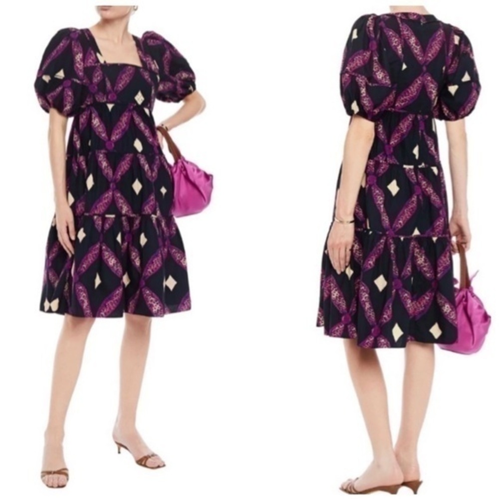 Ulla Johnson Nora Quilted Puff Sleeve Dress with Pockets‎ 0